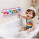 thumbnail image 1 of Organizador de Almacenamiento de Juguetes para Baño de Dinosaurios de Gran Capacidad, Rosa/Blanco de Plástico, 65x16x20cm, Diseño de Malla Impermeable con Ventosas para Baño o Bañera, 1 of 6
