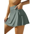 thumbnail image 3 of Women Swim Skirt Short with Side Pockets Bathing Suit High Waist Swimsuit Bottom, 3 of 9