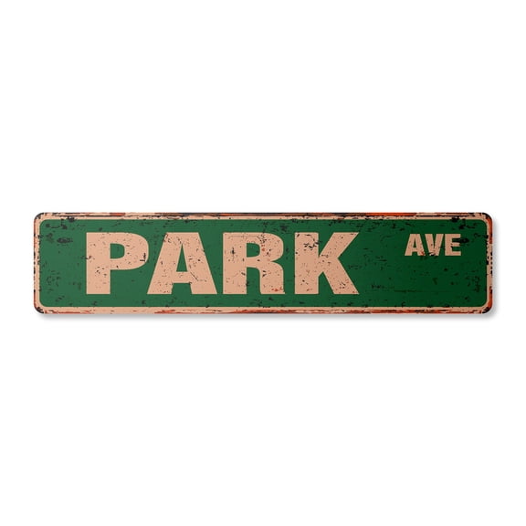 PARK AVE Vintage Aluminum Street Sign New York NY Central Park rustic metal tin | Indoor/Outdoor | 18" Wide