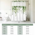 thumbnail image 5 of Green Eucalyptus Leaves No Hook Shower Curtain with Snap in Liner, Weeping Spring Botanical Summer Double-Layer Waterproof Fabric Shower Curtains for Bathroom Hotel Bathtub, Mesh Top 48"x72", 5 of 9