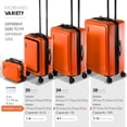 thumbnail image 4 of Juego de equipaje TRAVELARIM Hard Shell con ruedas giratorias, 4 piezas, naranja, 4 of 9