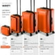 thumbnail image 4 of Juego de equipaje TRAVELARIM Hard Shell con ruedas giratorias, 4 piezas, naranja, 4 of 9