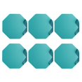 thumbnail image 2 of Lsque a Teal Ribbonin Pattern 4" Drink Coasters Set of 6, Leather Absorbent Coasters, Table Coaster Set Decorative Coffee Cup Coasters Housewarming Gift,Octagon, 2 of 7