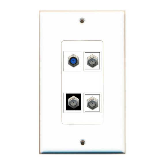 Ultra Spec Cables Custom Wall Plate White with up to 4 Keystone Ports