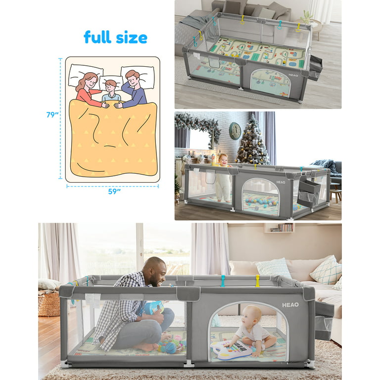  HEAO 79x59 Baby Playpen Extra Large Playard with mat