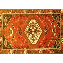 Ahgly Company Indoor Rectangle Persian Yellow Traditional Area Rugs, 5' x 7'