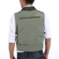 thumbnail image 2 of Chaleco de pesca al aire libre para hombre, con múltiples bolsillos, protector solar, transpirable, ropa de trabajo, 2 of 6