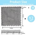 thumbnail image 2 of Interlocking Carpet Shaggy Soft EVA Foam Mats Fluffy Square Thickened Plush Tiles Protective Floor Tiles Exercise Play Mat for Children Kids Room Home Parlor Bedroom (Grey, 12 Pcs), 2 of 7