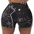 thumbnail image 2 of Picia Star Gazing Cat Illustration Printed Workout Shorts for Women Seamless Scrunch Butt Lifting High Waisted Yoga Gym Booty Running Moisture-wicking Short Pants-XX-Large, 2 of 9