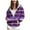 Purple, variant on Towmus Fall Clothes for Women Womens Zip Up Hooded Sweatshirts, Striped Long Sleeve Gradient Drawstring Hoodies With Pocket XS-6XL