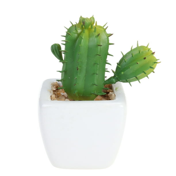 Maceta suculenta artificial moderna en forma de cubo, verde, minimaceta para decoración de interior y exterior (cactus con espinas)
