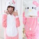thumbnail image 1 of Pijama de una pieza de Hello Kitty para mujer, ropa de dormir de franela Kawaii, monos gruesos con capucha, disfraz de Cosplay de Halloween, 1 of 3