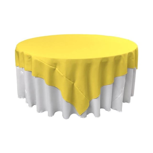 Nappe Carrée en Popeline de Polyester TCpop90x90-YellowLgtP99&44; Jaune Clair - 90 x 90 Po.