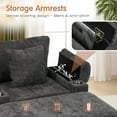 thumbnail image 4 of KINFFICT Accent Chair with Ottoman, Indoor Chaise Lounge with USB and Storage, Cozy Living Room Lounge Chair, Dark Gray Chenille, 4 of 8
