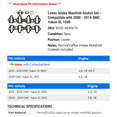 thumbnail image 2 of Lower Intake Manifold Gasket Set - Compatible with 2000 - 2014 GMC Yukon XL 1500 2001 2002 2003 2004 2005 2006 2007 2008 2009 2010 2011 2012 2013, 2 of 2