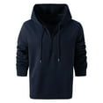 thumbnail image 6 of Mens Hoodie Pullover Fashion Quilted Hoodies Casual Fall Winter Long Sleeve Hooded Sweatshirt With Pocket,Size M-3XL, 6 of 6