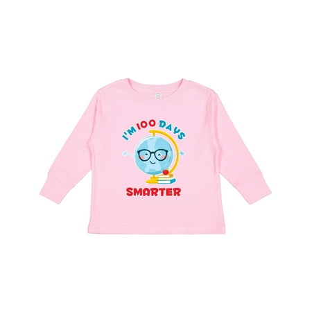 

Inktastic Kawaii Globe 100 Days Smarter Gift Toddler Boy or Toddler Girl Long Sleeve T-Shirt