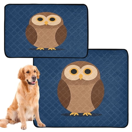 IAUYY Washable Pee Pads for Dogs Smallx3 Absorbent and Leak-Proof Non-Slip Reusable Puppy Pee Pads for Dogs Applicable to Playpen Potty Crate Brown Owl
