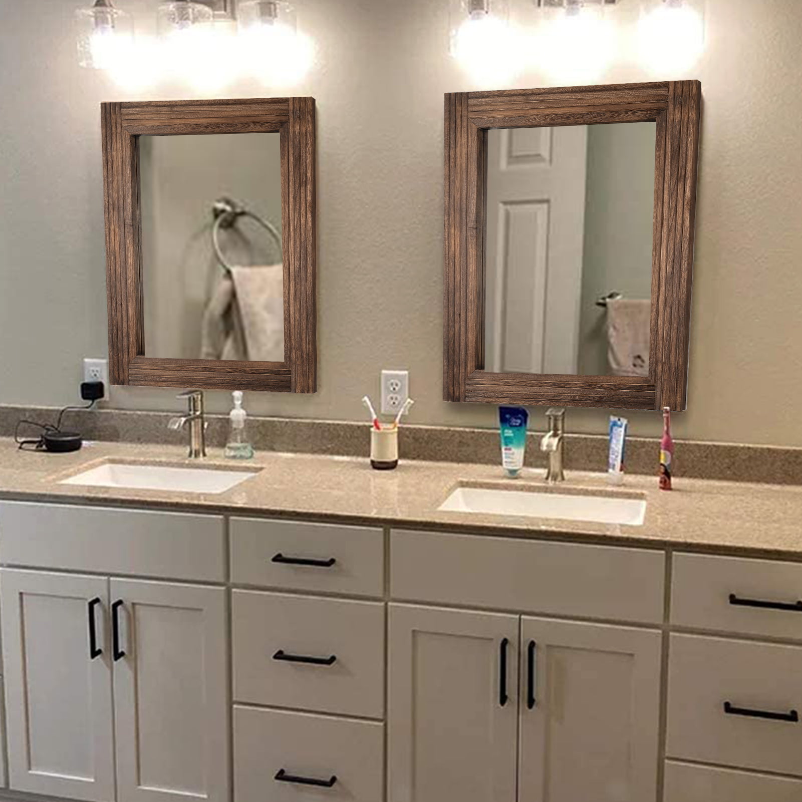 Boyel Living 36 in. W x 48 in. H Frameless Rectangular LED Light Bathroom Vanity Mirror in Clear