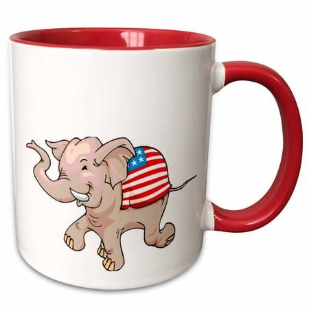 3dRose Republican Party Elephant Mascot - Two Tone Red Mug  11-ounce