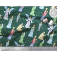 thumbnail image 2 of Soimoi Moss Georgette Fabric King & Angel Watercolor Decor Fabric Printed Yard 42 Inch Wide, 2 of 3