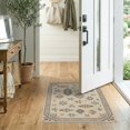 thumbnail image 2 of ODIKA 2'x3' Beige Sand Mist Geometric Floral Medallion Washable Doormat Traditional Ornamental Motifs with Decorative Non-Slip, Low Pile for Entryway, Kitchen, Laundry Room, 2 of 7