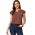 thumbnail image 1 of INSPIRE CHIC Blouse à Manches Courtes Col en V pour Femmes, 1 of 5