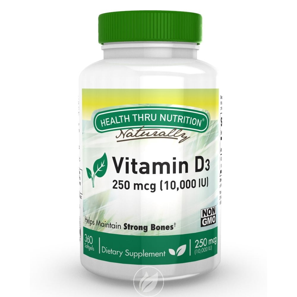 Health Thru Nutrition Vitamin D3 10,000 Iu Non-gmo Mini Softgels, 360 ...