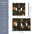 thumbnail image 2 of Yayeee Toggle Light Switch Wall Plate 2-Gang 4.56"x4.48" Decorative Outlet Cover, Sun Moon and Stars Pattern, 2 of 7