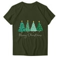 thumbnail image 4 of DDAPJ pyju Merry Christmas Shirt for Women Christmas Tree Tees Letter Xmas Tree Graphic Print Short Sleeve Crewneck T Shirt Casual Athletic Tee Tops Army Green S, 4 of 5