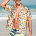 thumbnail image 7 of Sikiie Insects In Plants Print Men's Hawaiian Shirt, Summer Beach Button Pocket Short Sleeve T-Shirt,Medium, 7 of 7