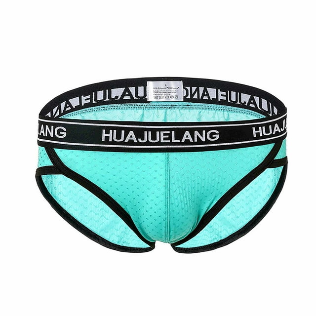 HKEJIAOI Mens Boxer Briefs Men's Solid Color Low Waist Briefs Underpants