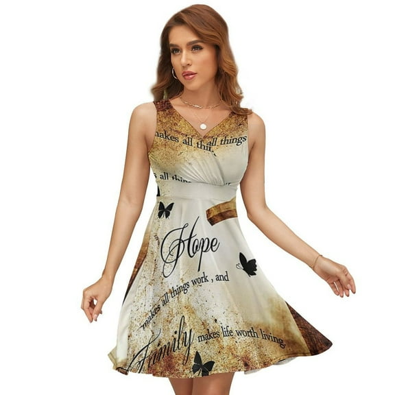 Will Always Have Hope Dress Summer Street Style Dresses Female Sleeveless Printed Sundress