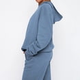 thumbnail image 4 of Sudadera Conjuntos de chándal de 2 piezas para mujer, cómoda sudadera con capucha, pantalón, traje deportivo, ropa deportiva de entrenamiento Ygjytge Azul T S para Mujer, 4 of 5
