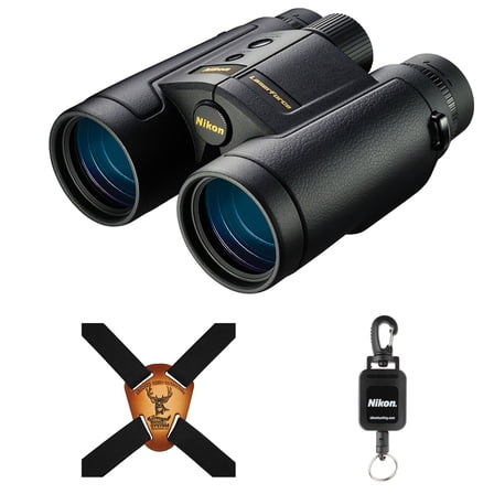 Nikon Rangefinder Binocular 10x42 Laser Force Bundle with Rangefinder Tether & Harness