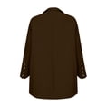 thumbnail image 3 of Women's Casual Long Sleeve Solid Lapel Cardigan Blazer Jacket Pants Set Brown L, 3 of 4