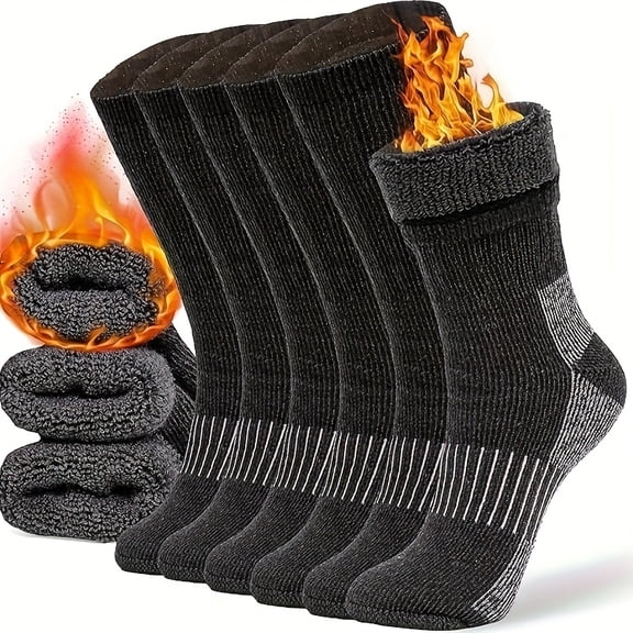 Velvet Velvet Hiking Socks for Warmth, Round Neck, Winter Boot Socks, Suitable for Both Men And Women, Pack of 3 Pairs.