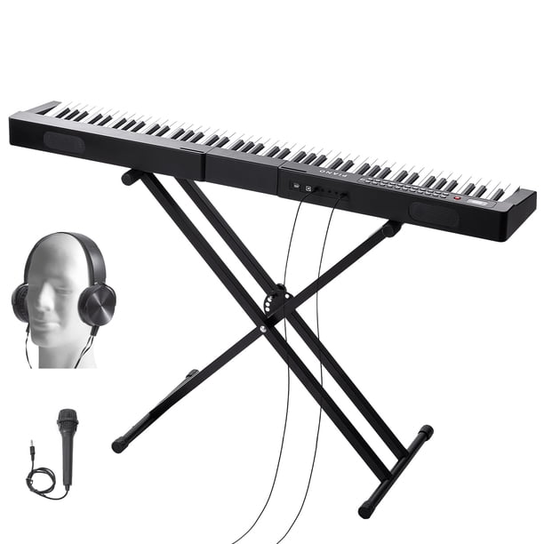 VEVOR Teclado de piano digital de 88 teclas, electrico, portátil y semipesado con soporte
