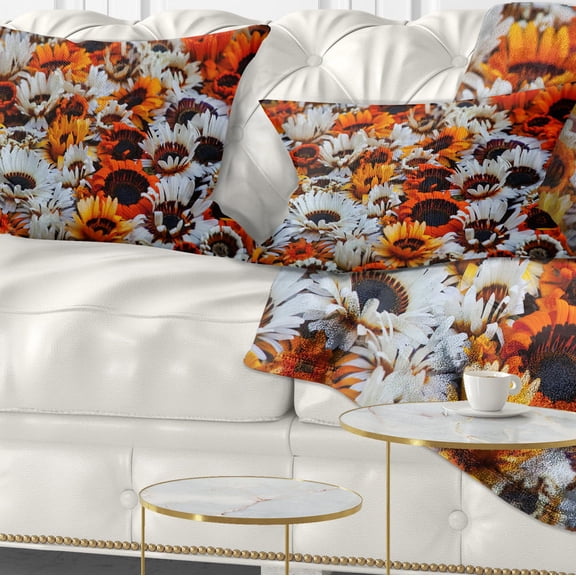 Designart 12" x 20" White Polyester Throw Pillow
