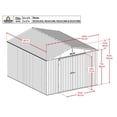 thumbnail image 3 of Arrow Elite 10 x 12 x 8 ft Anthracite Steel Storage Shed, 3 of 7