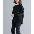 thumbnail image 3 of Women Loose Crewneck Long Sleeve Fall Pullover Sweatshirt Sweater GA2155 Black, 3 of 5
