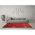 thumbnail image 3 of Ahgly Company Machine Washable Indoor Round Checkered Red Modern Area Rugs, 8' Round, 3 of 4