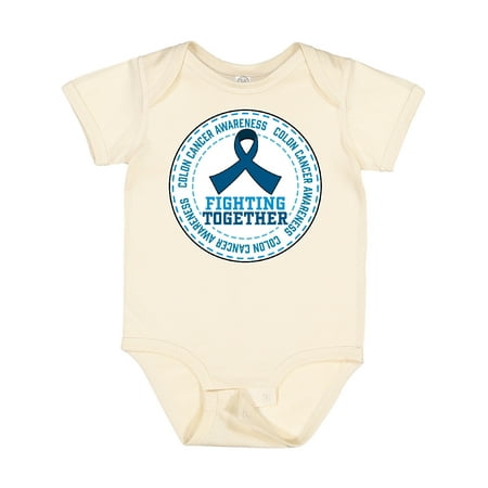 

Inktastic Fighting Together- Colon Cancer Awareness Dark Blue Ribbon Gift Baby Boy or Baby Girl Bodysuit