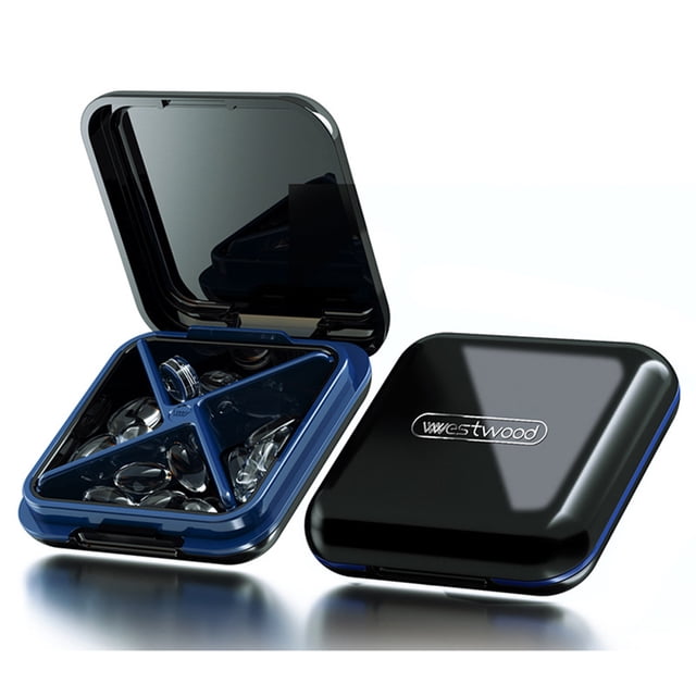 Limited Time Qaailabf Travel Pi-ll Organizer,4 Compartments Proof Small Pi-ll Box For Pocket Purse Daily Pi-ll Case Portable Vita-min Container
