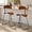 Brown-2 Pcs, variant on Memoryfield Bar Stools Set of 2, Modern Counter Height Stools with Back, Faux Leather Bar Chairs with Ergonomic Backrest & Metal Legs for Kitchen Island, Home Bar, Black