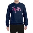thumbnail image 2 of Wild Bobby, Fighter Breast Cancer Survivor, Breast Cancer Awareness, Unisex Crewneck Graphic Sweatshirt, Vintage Heather Navy, Large, 2 of 4