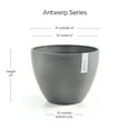 thumbnail image 2 of Ecopots Antwerp Durable Modern Round Indoor/Outdoor Recycled Based Composite Flower Pot Planter, Grey, 12", 2 of 4
