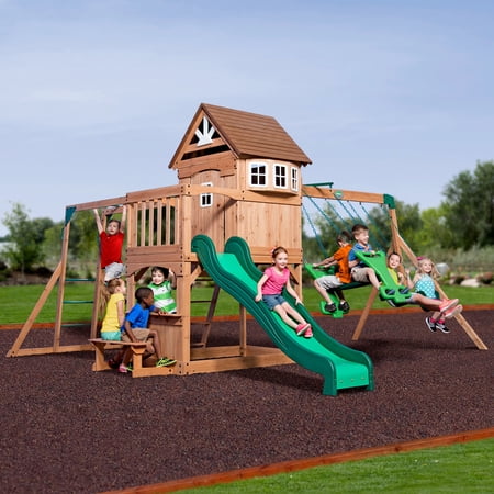 Backyard Discovery Montpelier Cedar Wooden Swing (Best Backyard Play Equipment)