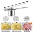 thumbnail image 3 of Potato Ricer, Stainless Steel Potato Masher With Interchangeable Discs, Heavy Duty Potato Masher And Ricer Kitchen Tool, Press And Mash Kitchen Gadge-SHUNJING, 3 of 4