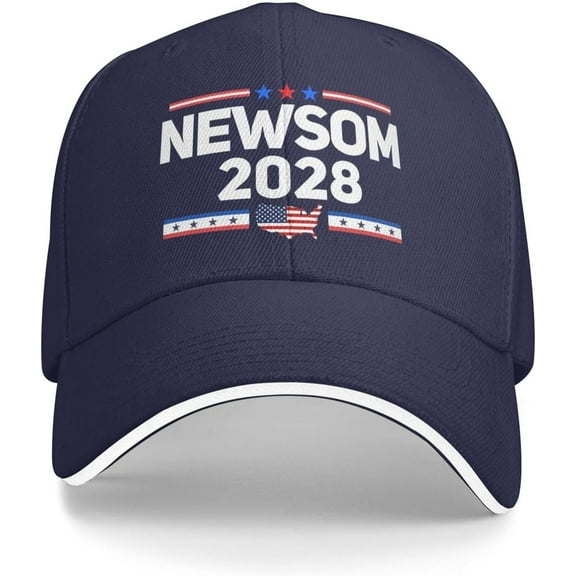 Newsom 2028 Hat Newsome for President 2028 Hat Adjustable Trucker Cap for Men Women